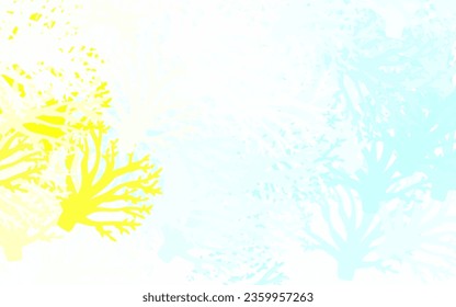 Light Blue, Yellow vector doodle texture with leaves, branches. Decorative design in Indian style on white background. New template for your brand book.