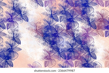 Light Blue, Yellow vector doodle template with flowers. Abstract illustration with flowers in doodles style. Brand new design for your business.