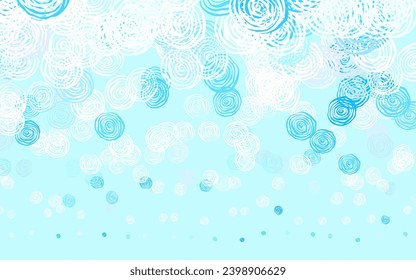 Light Blue, Yellow vector doodle layout with roses. Colorful illustration with flowers in doodle style. A new texture for your wallpaper design.
