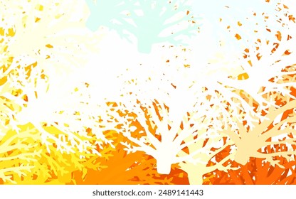 Light Blue, Yellow vector doodle background with leaves, branches. Creative illustration in blurred style with leaves, branches. A new texture for your wallpaper design.