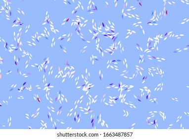 Light Blue, Yellow vector elegant pattern with leaves. Glitter abstract illustration with doodles and leaves. Template for backgrounds of cell phones.
