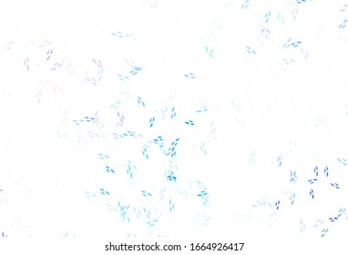 Light Blue, Yellow vector elegant wallpaper with leaves. Colorful illustration in doodle style with leaves. Elegant pattern for your brand book.