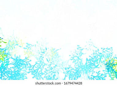 Light Blue, Yellow vector elegant pattern with sakura. Leaves and branches with gradient on white background. Elegant pattern for your brand book.