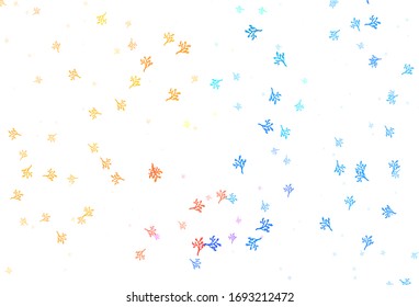 Light Blue, Yellow vector elegant template with sakura. Abstract illustration with leaves, branches in doodles style. Elegant pattern for your brand book.