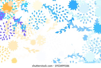 Light Blue, Yellow vector elegant pattern with flowers Creative illustration in blurred style with flowers. Colorful pattern for kid's books.