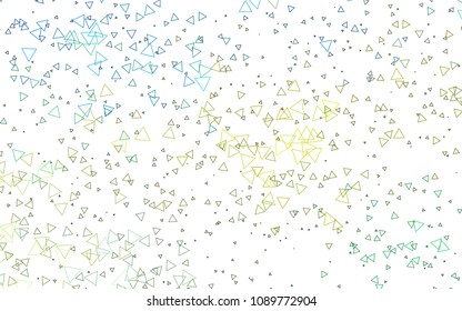 Light Blue, Yellow vector geometric simple minimalistic background, which consist of triangles on white background. Triangular pattern with gradient for your business design. 