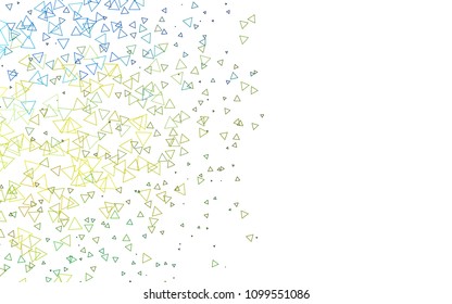 Light Blue, Yellow vector geometric simple minimalistic background, which consist of triangles on white background. Triangular pattern with gradient for your business design. 