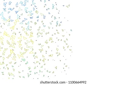 Light Blue, Yellow vector geometric simple minimalistic background, which consist of triangles on white background. Triangular pattern with gradient for your business design. 