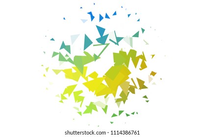Light Blue, Yellow vector geometric simple minimalistic background, which consist of triangles on white background. Triangular pattern with gradient for your business design. 