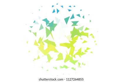 Light Blue, Yellow vector geometric simple minimalistic background, which consist of triangles on white background. Triangular pattern with gradient for your business design. 