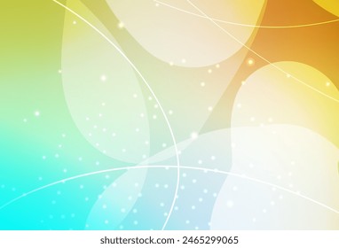 Light Blue, Yellow vector Glitter abstract illustration with colorful dots, lines. Blurred bubbles on abstract background with colorful gradient. Smart design for business ads.