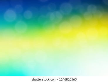 Light Blue, Yellow vector glossy abstract template. Colorful illustration in blurry style with gradient. A new texture for your design.