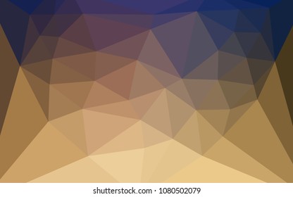 Light Blue, Yellow vector gradient triangles template with a heart in a centre. Illustration in mosaic style with gradient.  Brand new style for your business design.