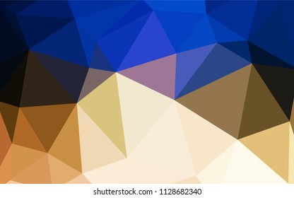 Light Blue, Yellow vector gradient triangles template. Glitter abstract illustration with an elegant triangles. Polygonal design for your web site.