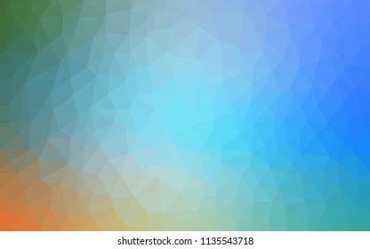 Light Blue, Yellow vector gradient triangles template. A completely new color illustration in a polygonal style. Triangular pattern for your design.