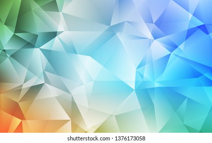 Light Blue, Yellow vector gradient triangles texture. Elegant bright polygonal illustration with gradient. Brand new style for your business design.