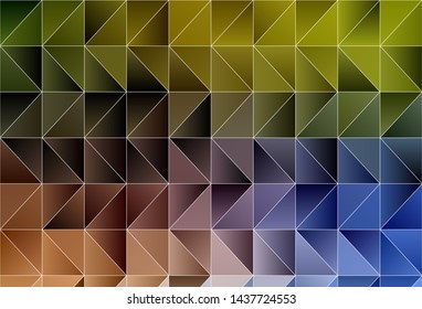 Light Blue, Yellow vector gradient triangles template. Modern abstract illustration with triangles. Brand new style for your business design.