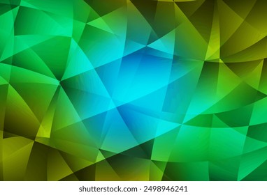 Light Blue, Yellow vector gradient triangles pattern. A completely new color illustration in a polygonal style. Triangular pattern for your design.