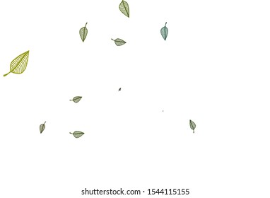 Light Blue, Yellow vector hand painted background. A vague abstract illustration with leaves in doodles style. New template for your brand book.