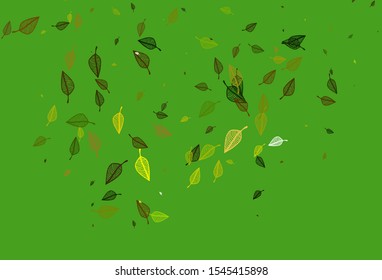 Light Blue, Yellow vector hand painted backdrop. Smart decorative design in natural style with leaves. A new texture for your design.
