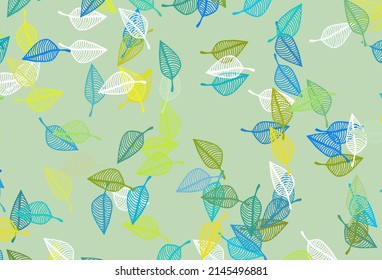 Azul claro, amarillo vectorial con fondo pintado a mano. Ilustración de hojas en estilo Origami con gradiente. El mejor diseño borroso para su negocio.