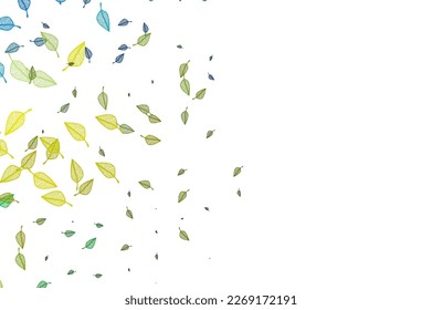 Light Blue, Yellow vector hand painted texture. Modern geometrical abstract illustration with leaves. Pattern for wallpapers and coloring books.