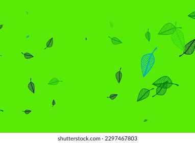 Azul claro, patrón pintado a mano con vector amarillo. Patrón con hojas coloreadas degradadas en estilo natural. Nuevo diseño para su negocio.