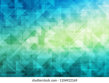 Light Blue, Yellow vector hexagon mosaic triangle mosaic. A sample with polygonal shapes. Triangular pattern for your business design.