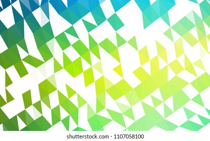 Light Blue, Yellow vector hexagon mosaic cover. Shining illustration, which consist of triangles. A completely new design for your business.