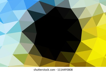 Light Blue, Yellow vector hexagon mosaic triangle mosaic. Glitter abstract illustration with an elegant design. The elegant pattern can be used as part of a brand book.