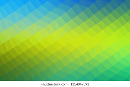 Light Blue, Yellow vector hexagon mosaic cover. Glitter abstract illustration with an elegant design. Brand new design for your business.