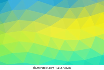 Light Blue, Yellow vector hexagon mosaic triangle mosaic. Colorful abstract illustration with gradient. Brand new design for your business.