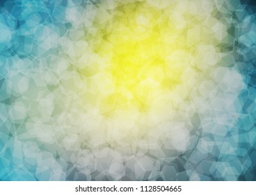 Light Blue, Yellow vector hexagon mosaic pattern. A sample with polygonal shapes. The textured pattern can be used for background.