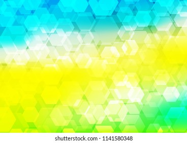 Light Blue, Yellow vector hexagon mosaic pattern. Creative geometric illustration in Origami style with gradient. hexagonal pattern for your business design.