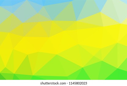 Light Blue, Yellow vector hexagon mosaic texture. Shining illustration, which consist of triangles. A new texture for your design.