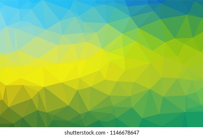 Light Blue, Yellow vector hexagon mosaic template. Glitter abstract illustration with an elegant design. The template can be used as a background for cell phones.