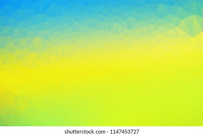Light Blue, Yellow vector hexagon mosaic template. A vague abstract illustration with gradient. The template can be used as a background for cell phones.
