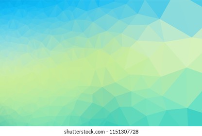 Light Blue, Yellow vector hexagon mosaic cover. Brand new colored illustration in blurry style with gradient. The best triangular design for your business.