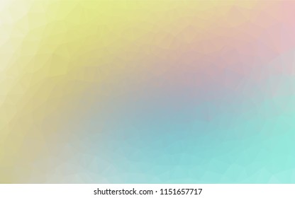 Light Blue, Yellow vector hexagon mosaic template. Creative illustration in halftone style with gradient. A completely new design for your business.