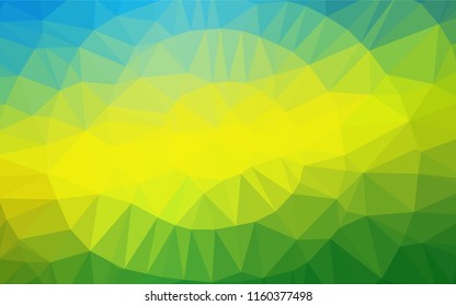 Light Blue, Yellow vector hexagon mosaic texture. Shining illustration, which consist of triangles. The template can be used as a background for cell phones.