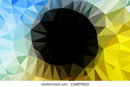 Light Blue, Yellow vector hexagon mosaic template. A vague abstract illustration with gradient. The polygonal design can be used for your web site.