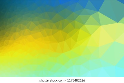 Light Blue, Yellow vector hexagon mosaic cover. Geometric illustration in Origami style with gradient.  A completely new design for your business.
