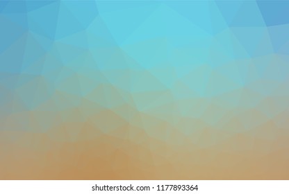 Light Blue, Yellow vector hexagon mosaic texture. Shining illustration, which consist of triangles. The template can be used as a background for cell phones.