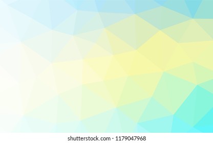 Light Blue, Yellow vector hexagon mosaic cover. A vague abstract illustration with gradient. The polygonal design can be used for your web site.