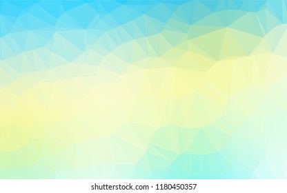 Light Blue, Yellow vector hexagon mosaic template. Creative geometric illustration in Origami style with gradient. The template can be used as a background for cell phones.