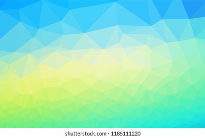Light Blue, Yellow vector hexagon mosaic cover. A sample with polygonal shapes. The polygonal design can be used for your web site.