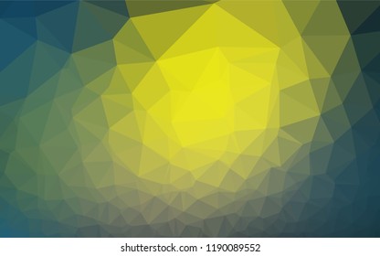 Light Blue, Yellow vector hexagon mosaic cover. Triangular geometric sample with gradient.  The completely new template can be used for your brand book.