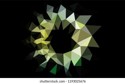 Light Blue, Yellow vector hexagon mosaic template. Geometric illustration in Origami style with gradient.  The template can be used as a background for cell phones.