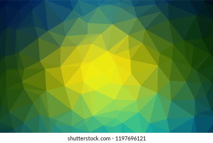 Light Blue, Yellow vector hexagon mosaic cover. Modern geometrical abstract illustration with gradient. The elegant pattern can be used as part of a brand book.