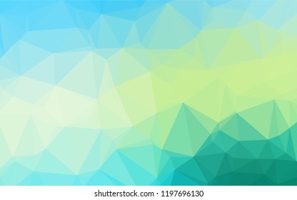 Light Blue, Yellow vector hexagon mosaic texture. Colorful abstract illustration with gradient. Triangular pattern for your business design.
